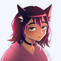 a drawing of a girl with cat ears